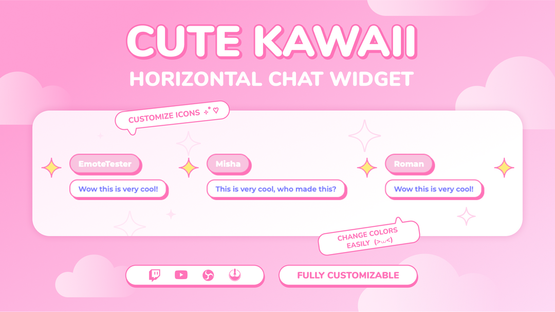 Horizontal Cute Kawaii Chat Widget