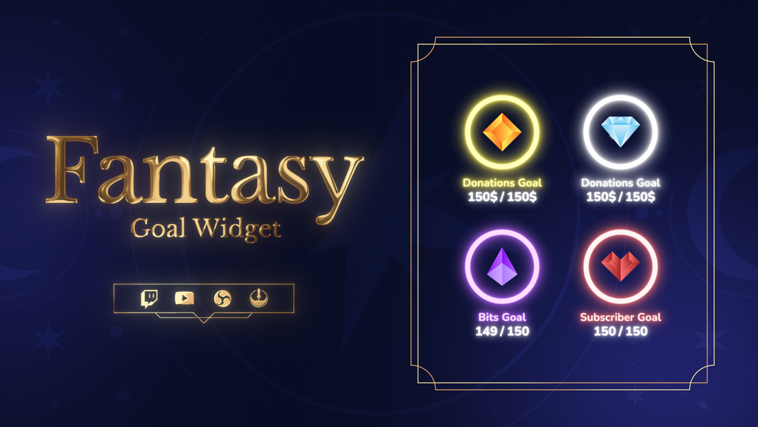 Fantasy Twitch Goal Widget for StreamElements & OBS Studio