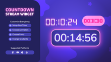 Load image into Gallery viewer, Twitch Countdown Timer Widget for StreamElements &amp; OBS Studio
