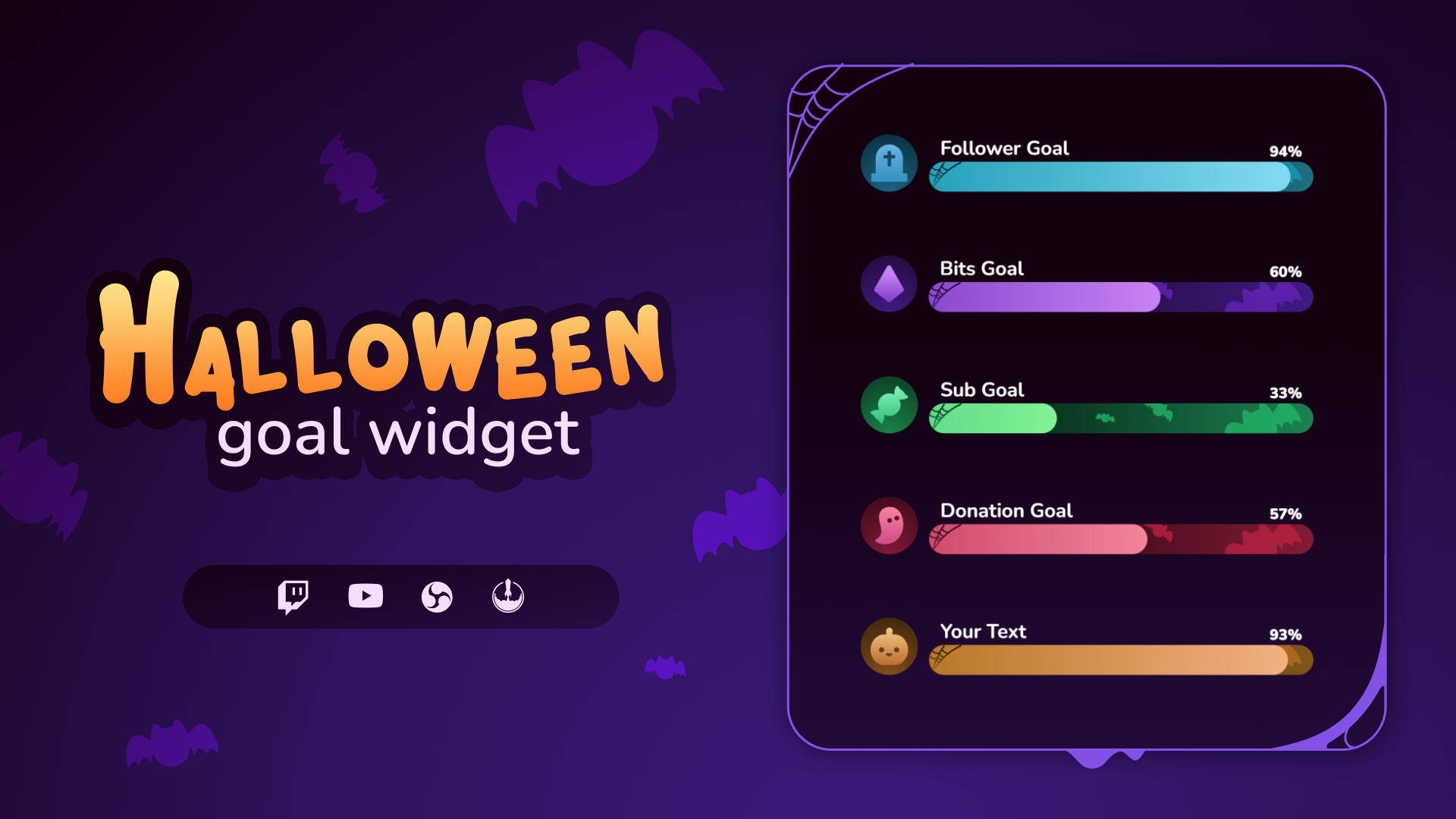 Halloween Goal Widget for StreamElements & OBS Studio