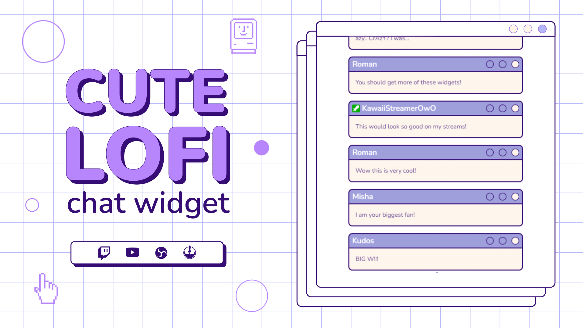 Cute Lofi Twitch Chat Widget for StreamElements & OBS Studio