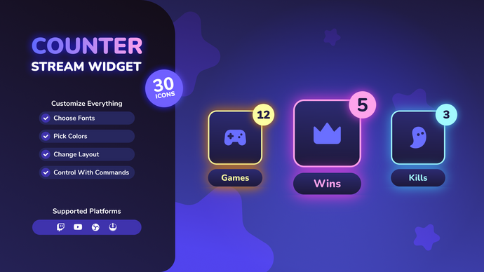 Cute Twitch Counter Widget for StreamElements & OBS Studio