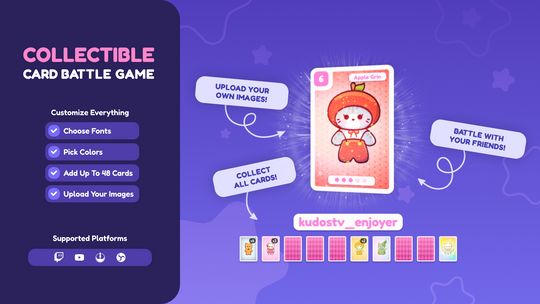 TCG Card Battle Game for Twitch | Interactive Blind Box Widget for OBS & YouTube (StreamElements)