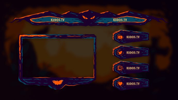 Trick Or Treat — Stream Header, Label and Webcam Overlay Pack for OBS