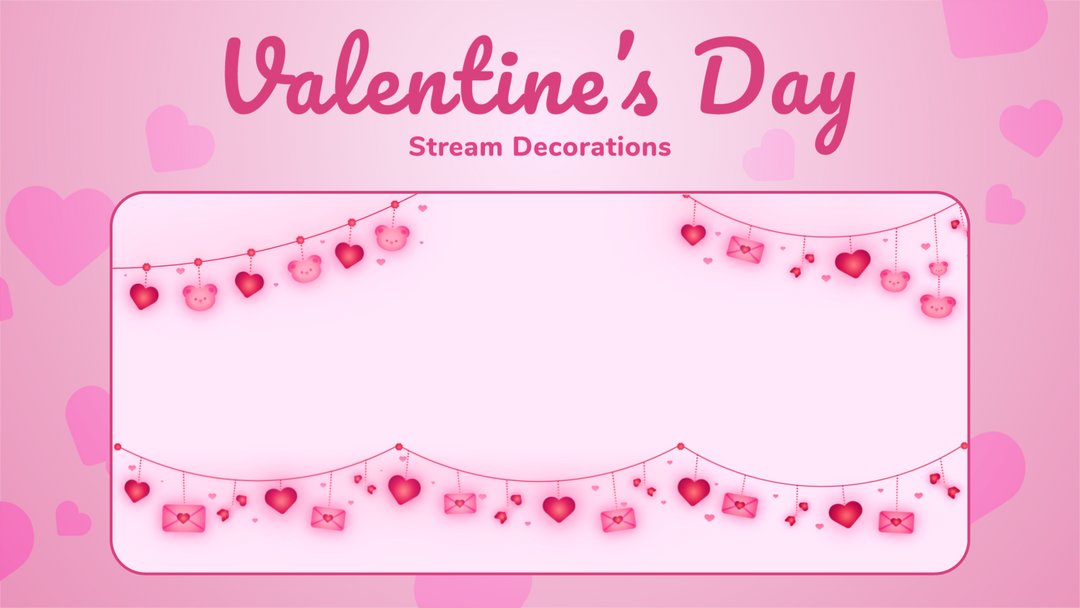 Valentine's Day Stream Decorations for Streamlabs, StreamElements, and OBS