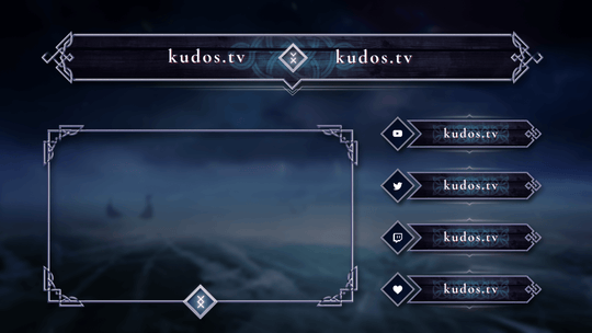 Valhalla — Stream Header, Label and Webcam Overlay Pack for OBS