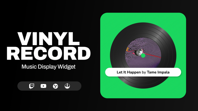 Vinyl Record Music Display Widget for Twitch & Youtube | All Music Platforms Supported