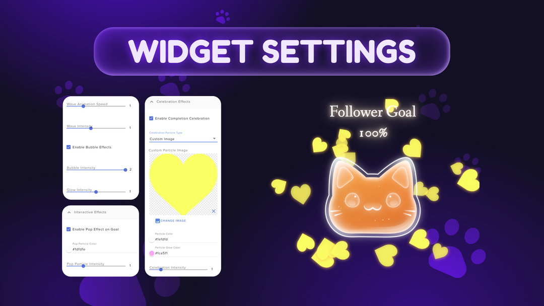 Cute Cat Goal Widget for Twitch – Kawaii Stream Overlay with Goal Tracker for OBS Studio, YouTube & StreamElements