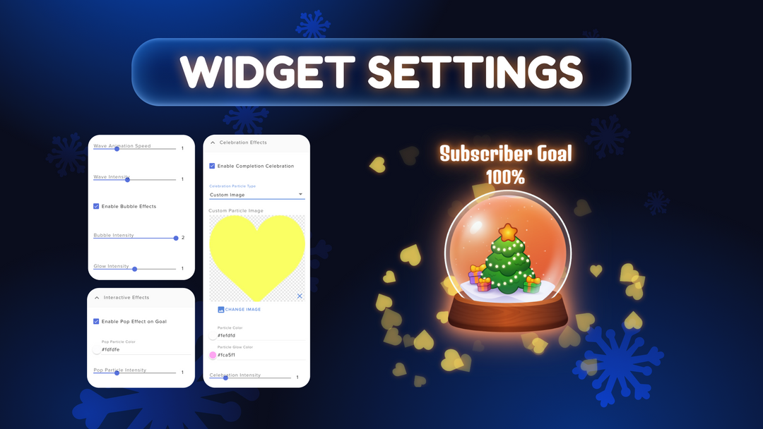 Snow Globe Goal Widget • Twitch & YouTube Overlay • Subs, Followers, Donations • Animated Holiday Tracker  • OBS (Streamelements)