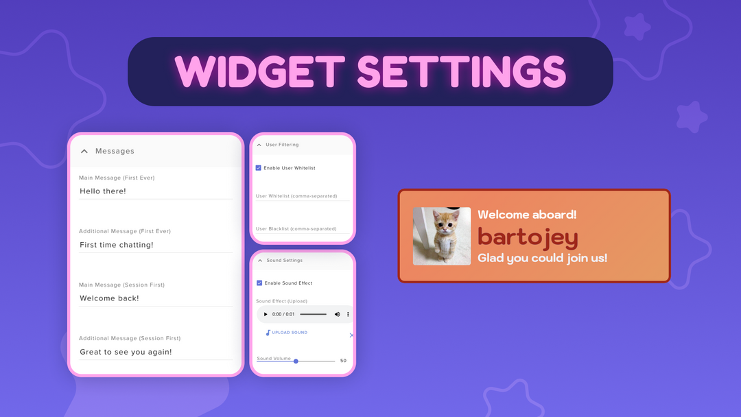 Twitch New Chatter Welcome Widget with Avatar & Glow Effects for StreamElements & OBS Studio