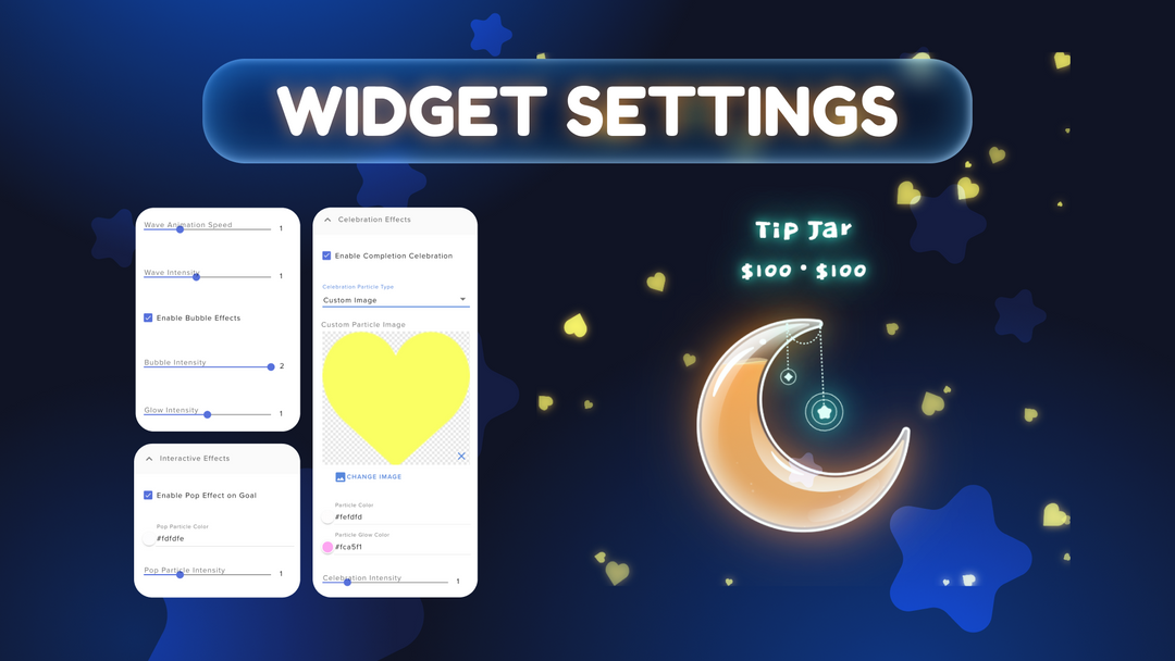 Moon Goal Widget for Twitch & YouTube – Celestial Liquid Goal Tracker for OBS Studio & StreamElements