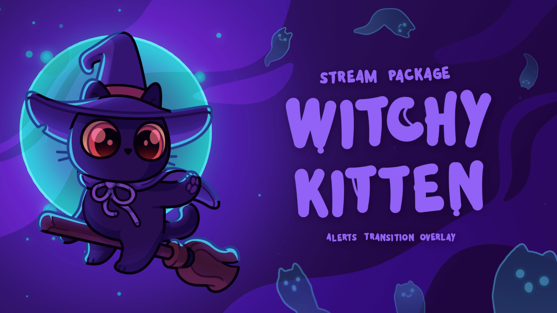 Witchy Kitten - Twitch Overlay and Alerts Package for OBS