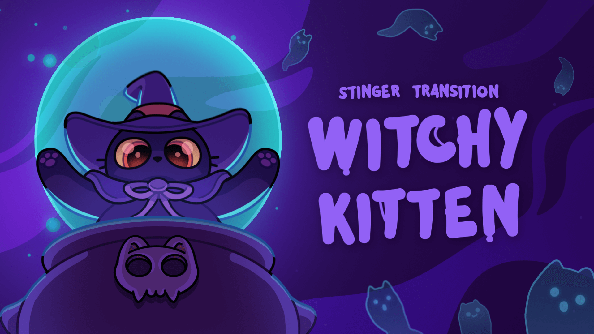 Witchy Kitten - Stinger Transition for Twitch, Youtube and Facebook