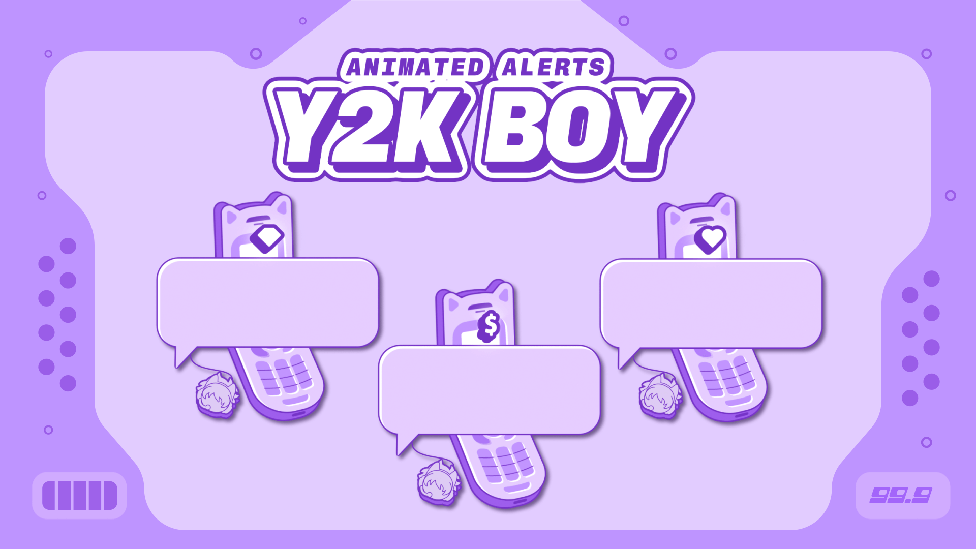 Y2K Boy - Animated Alerts for Twitch, Youtube and Facebook Gaming