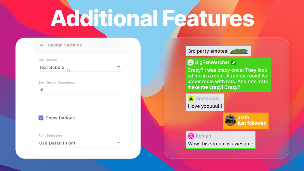 Stream Chat Message Messenger Twitch Chat Widget for StreamElements & OBS Studio