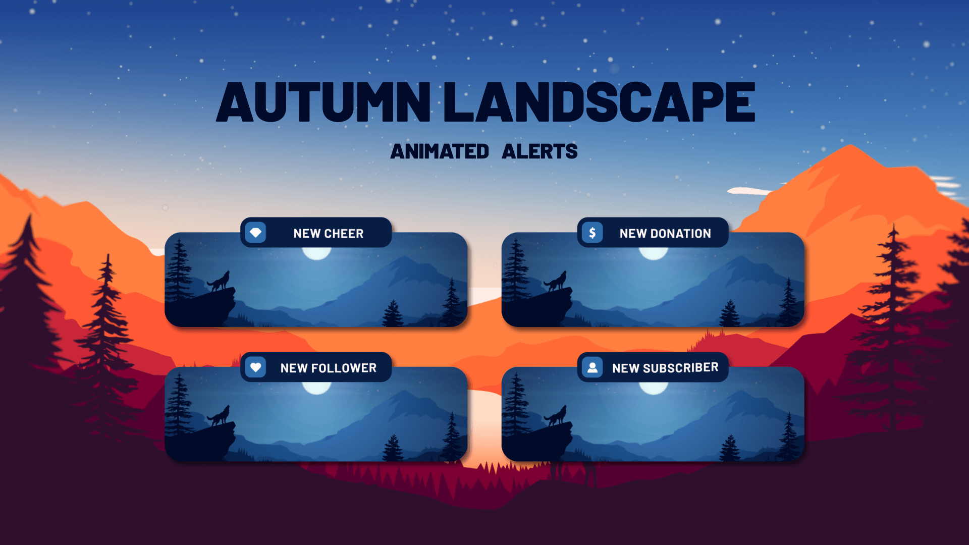 Autumn Landscape - Animated Alerts for Twitch, Youtube and Facebook Gaming