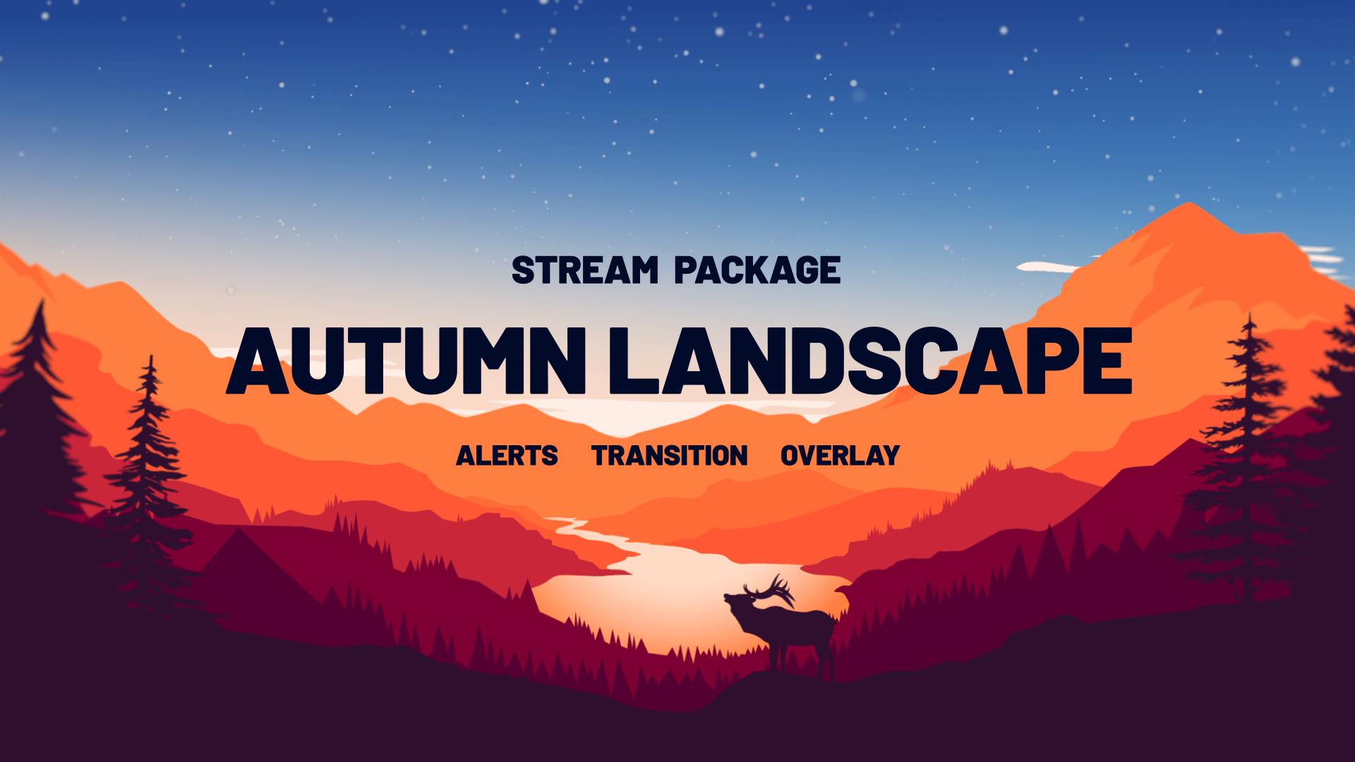 Autumn Landscape - Twitch Overlay and Alerts Package for OBS Studio
