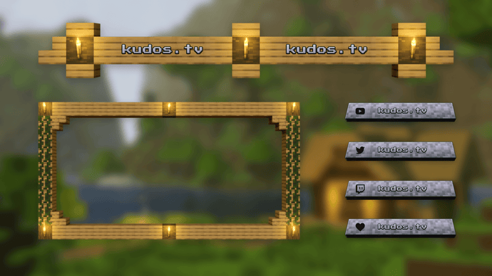 Minecraft — Stream Header, Label and Webcam Overlay Pack for OBS