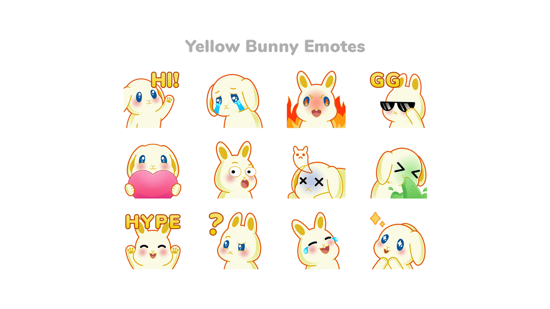 Bunny Emotes for Twitch, Youtube and Discord | Download Now!