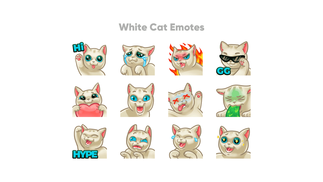 Cat Custom Emotes for Twitch, Youtube and Discord  | Download Now!