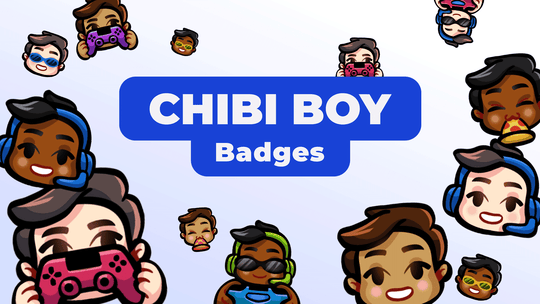 Chibi Boy Custom Badges for Twitch, Youtube and Discord