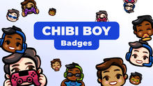 Load image into Gallery viewer, Chibi Boy Custom Badges for Twitch, Youtube and Discord
