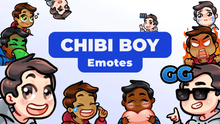 Load image into Gallery viewer, Chibi Boy Custom Emotes for Twitch, Youtube and Discord
