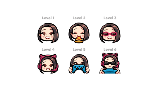 Chibi Girl Custom Badges for Twitch, Youtube and Discord