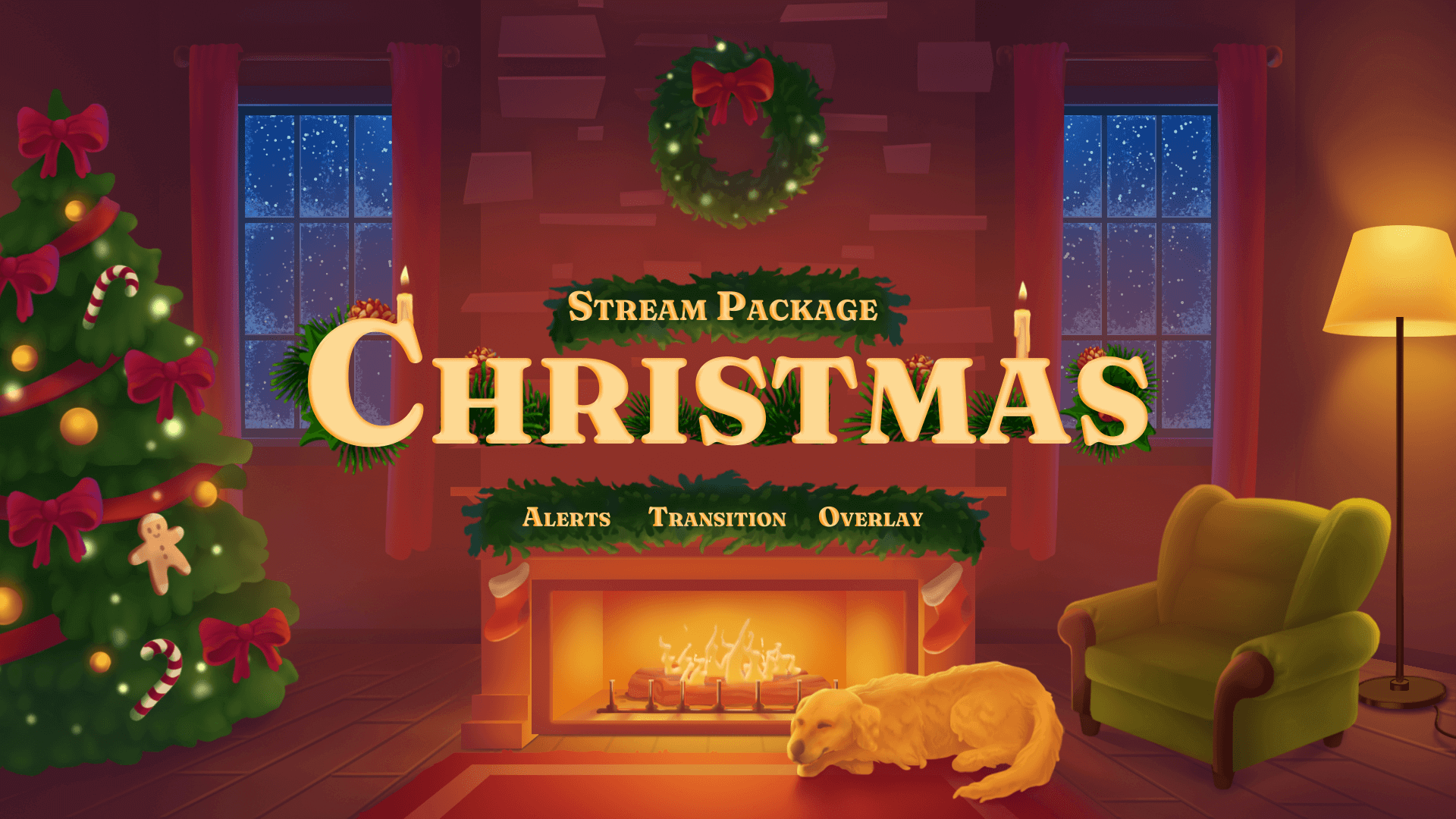Christmas Twitch Overlays and Alerts Package for OBS - Download Now