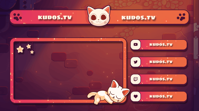 Cute Cats — Stream Header, Label and Webcam Overlay Pack for OBS