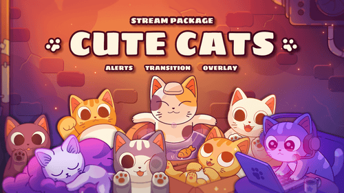 Cute Cats - Twitch Overlay and Alerts Package for OBS Studio