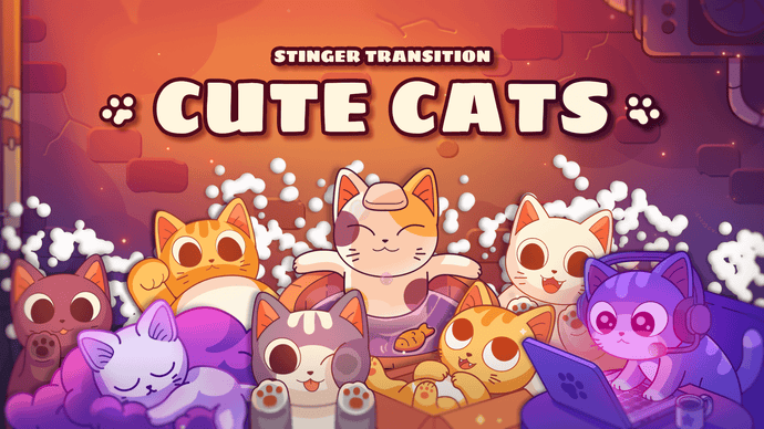 Cute Cats - Stinger Transition for Twitch, Youtube and Facebook