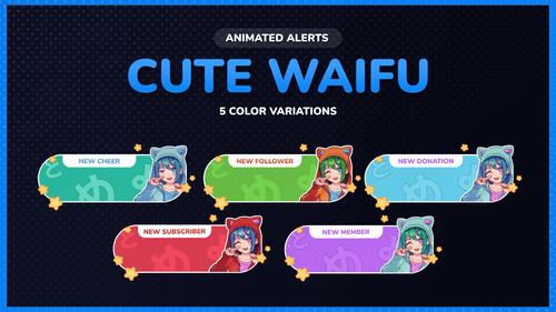 Cute Waifu - Animated Alerts for Twitch, Youtube and Facebook Gaming