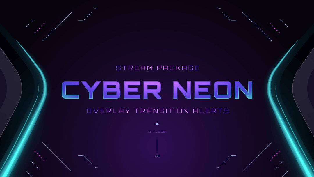 Cyber Neon Stream Overlay & Alerts Package for Twitch and Youtube