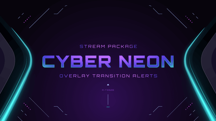 Cyber Neon Stream Overlay & Alerts Package for Twitch and Youtube