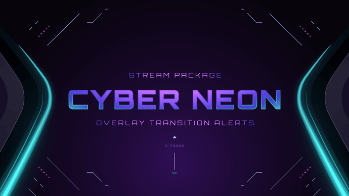 Cyber Neon Stream Overlay & Alerts Package for Twitch and Youtube