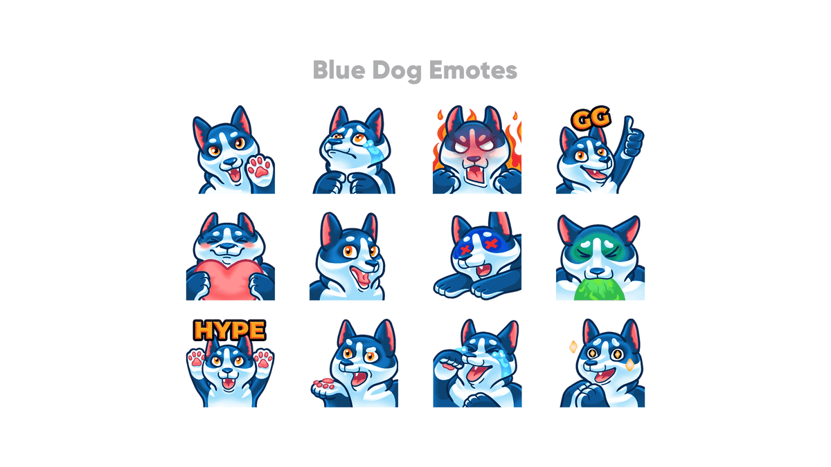 Dog Custom Emotes for Twitch, Youtube and Discord | Download Now!