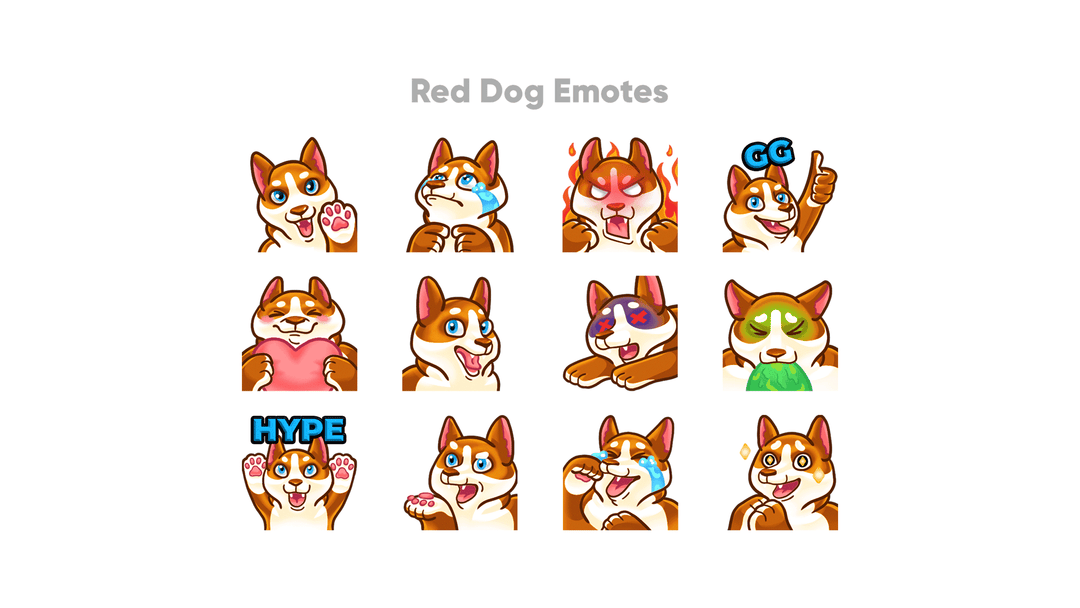 Dog Custom Emotes for Twitch, Youtube and Discord  | Download Now!