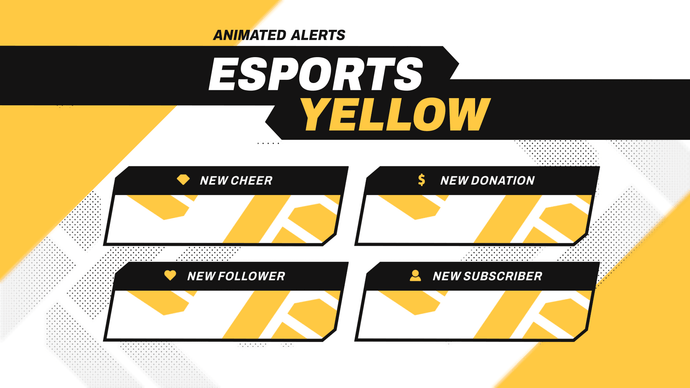 Esports Yellow - Animated Alerts for Twitch, Youtube and Facebook Gaming