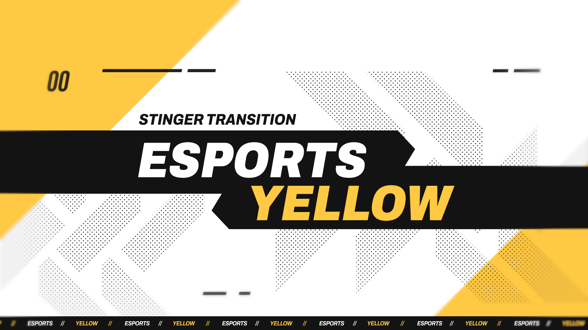 Esports Yellow - Stinger Transition for Twitch, Youtube and Facebook