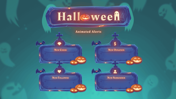 Halloween - Animated Alerts for Twitch, Youtube and Facebook Gaming