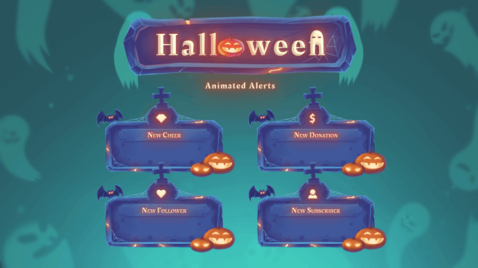 Halloween - Animated Alerts for Twitch, Youtube and Facebook Gaming