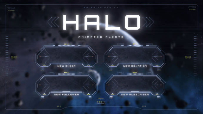 Halo Animated Alerts for Twitch, Youtube and Facebook Gaming