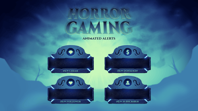 Horror Gaming Animated Alerts for Twitch, Youtube and Facebook Gaming