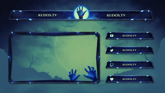 Horror Gaming — Stream Header, Label and Webcam Overlay Pack for OBS