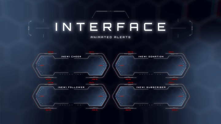 Interface Animated Alerts for Twitch, Youtube and Facebook Gaming