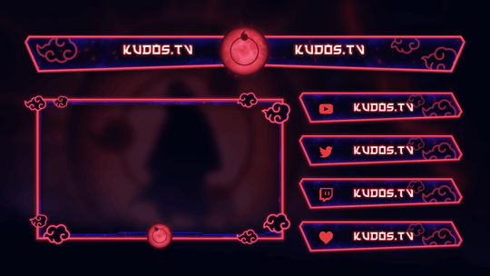 Itachi — Stream Header, Label and Webcam Overlay Pack for OBS