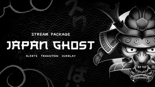 Japan Ghost Stream Overlay & Alerts Package for Twitch and Youtube