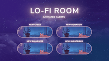 Load image into Gallery viewer, Lofi Room - Animated Alerts for Twitch, Youtube and Facebook Gaming
