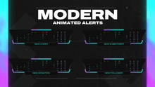 Load image into Gallery viewer, Modern - Animated Alerts for Twitch, Youtube and Facebook Gaming

